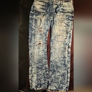 Blue Bleached Road Narrows Jeans